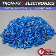1000Pcs TE1010 18AWG 2*1mm² BLUE Insulated Dual Ferrule Bootlace Crimp