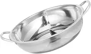 ABOOFAN Stainless Steel Divided Hot Pot for Cooking Dual Flavor Meals Portable Design for Home Commercial Use Suitable for Gas and Induction Cooktops Easy to Clean No Lid
