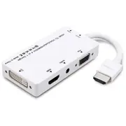 4 In1 Hd Splitter Hdmi To Vga Dvi Audio Video Cable Multiport Adapter Converter White