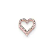 14K Rose Gold Real Diamond Heart Slide Pendant