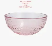 Pottery Barn Jupiter Pink Bowls Set Of 6 All Purpose 5" New In Box