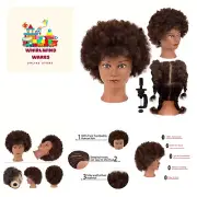 Mannequin Head 100% Human Hair Training Head Curly Hair Manikin Head Cosmetol...