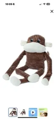 Zippy Paws Crinkle Monkey - X-Large Squeaky Plush Dog Toy - FREE SHIPPING
