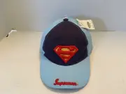 Superman Baseball Cap Hat Kids Adjustable Strap OSFM Baby Blue NOS READ!
