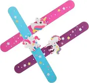 Kisangel 3pcs Unicorn Slap Bands Wrist Bracelets for Party Favors Comfortable Cartoon Snap Bands and Fun Birthday Goodie Bags