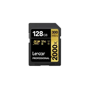 Lexar 128GB 專業 2000x UHS-II SDXC 存儲卡 UHS-II V90 讀取:300MB/s