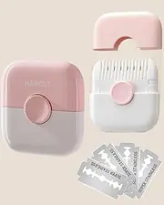 AWINGGILA 2 in 1 Hair Trimmer, Manual Bangs Trimmer Comb for Girls Women, Double Sided Hair Razor Comb Cutter (2 Pack,Pink)