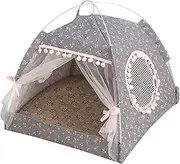 Breathable Foldable Indoor Pet Teepee Tent Kennel for Cats and Dogs - Universal Puppy Bed House Supplies(Gray)