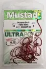 Mustad Drop Shot Octopus Hooks # 1 Fine Wire Ultrapoint 92604NP Red QTY 25