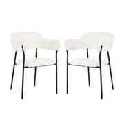 Clavin Boucle Dining Chair (Set of 2) - Cream White Cream White