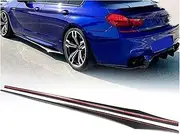 Side Skirts 2PCS Real Carbon Fiber Side Skirts Panel Extension Body Kit Add-On Lip Compatible for BMW F06 650i Sedan Tech Sport Bumper 2012-2019 18