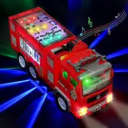 Fire Truck Toy 4d Lighted - Electric Fire Engine Rescue Truck With Lights And Sounds Educational Led Lightning Emergency Vehicle Car Toy CYK