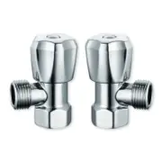 Kinetic 15mm Chrome Mini Cistern Cock - 2 Pack