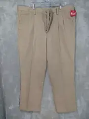Dockers Pants Mens 42x30 Beige Chino Pleated Classic Fit Cotton Casual