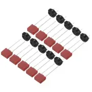 10Set DIP Mounted Miniature Square Slow Blow Micro Fuse, 15A 250V, Red