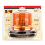 LED Autolamps Amber Emergency Warning Strobe Beacon Light Fixed Mount 19cm Cable