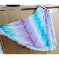 在飛比找蝦皮購物優惠-中東肚皮舞-藍紫色雙層雪紡紗裙 魚線捲邊