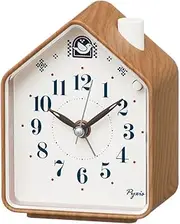 Seiko Clock Pyxis Pixis NR453B Alarm Clock Analog Brown Wood Grain 4.3 x 3.4 x 2.5 inches (110 x 86 x 63 mm)