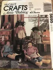 McCALL'S #5695 - CUTE 17½" ATTIC BABIES - AGGIE & ARGUS DOLL PATTERN FF