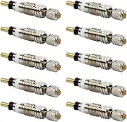 POFET Pack of 10 Universal Removable Tubeless Presta Valve Cores, Presta Valve Cores, Presta Valve Adaptor, French Valve, Replacement Presta Valve Core, Bicycle Valve Adapter, Silver