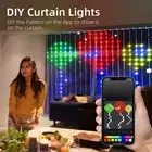 Colorful Pattern Changing Curtain Lights - LED 6.6 X 6.6 FT Fairy String Lights