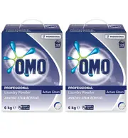 Omo 12kg Professional Laundry Powder for Front and Top Loader Washing Machines Twin 6kg Pack UL67740481-2PK