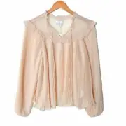 TOPSHOP Ruffle Pleat Chiffon Smock Blouse Top 6