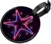[FNETJXF] Luggage Tags, 2 Pack Suitcase Tag, Bag Tags for Luggage, Travel Tags for Luggage, Baggage Tag, Fashion Neon Stars