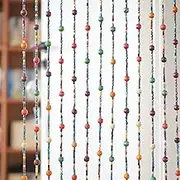 Haymaro 36inch x 72inch Hippie Boho-Bohemian Natural Wooden Door Beaded Curtain Doorway Beads Bamboo-Like Window Front Door Decor Curtains Home Decor Gift Set