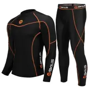 Mens Compression Armour Base layer Top Skin Fit Shirt + Leggings/ Pants gym set