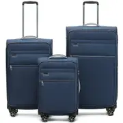 3pc Tosca Vega 21" Carry On 28/32" Trolley Case Suitcase Luggage Bag Navy