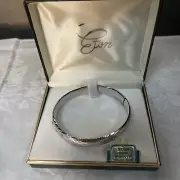 Vintage Sterling Silver Eton Bangle Hinged Bracelet In Original Box 15.8gr *234
