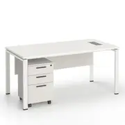 Computer Desk Mobile Pedestal Filing Cabinet Set Office Home Workstation White