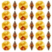 K9 Crystal Octagon Beads 2 Holes 100 Pack 14mm Chandelier Prisms, Amber