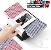 Nileole 2 Decks Quiet & Rechargeable Card Shuffler, 2000 MAh Rapid Shuffling Automatic Electric Shuffler for Casino Card Game, Poker, Phase 10, Blackjack, Texas Hold'em, Home Card Games