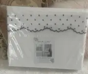 Shabby Chic Embroidered Scallop Dot KING Sheet Set BLACK & WHITE 100% Cotton