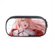 o704 chainsaw man Polyester double pen case Vertical square large capacity stationery case fgy704