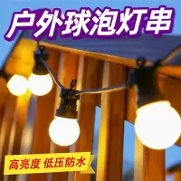 在飛比找樂天市場購物網優惠-太陽能庭院led球泡燈 戶外燈串防水室外花園裝飾暖光歐式插電