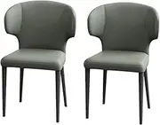 RZRZR Kitchen Kitchen Dining Chairs Set of 2 Modern Cat Scratch Leather Marriage Room Balcony Sofa Chair Dressing Table Makeup Chair(Green)