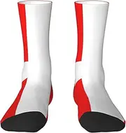 [HVTTIOR] Denmark Danish Flag Print Athletic Adult Socks Single Side Circumference For Men And Women Casual Wear
