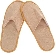 Healeved Convenient One-time Linen Slippers Anti-slip Hotel Home Slippers Portable Easy to Store