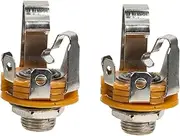 CATIEBYE 2Pcs Guitar Jack Audio Socket Microphone Input Durable Metal Construction for Electric Guitar Bass Replacement Installation