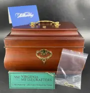 Vtg VIRGINIA METALCRAFTERS Colonial Williamsburg Jewelry Box Mahogany Tea Caddy