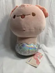 Mewaii Pink Mermaid Axolotl Plush 8” Stuffed Animal Silver Colored Bottom NWT