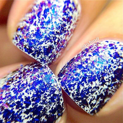 Polish Me Silly - Forbidden - Cobalt Blue Magenta Purple Flakie Nail Polish 15ml