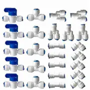 Wwxx Water Filter Reverse Osmosis Fitting, 1/4" (6mm) Pushfit Straight Fitting For Water Filter Hose, Refrigerator Fittings Tubing (y+t+i+l Type Co...