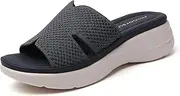 [Minorsu] Knit Platform Sandals for Women Comfortable Open Toe Summer Sandals Slip On Slides Shoes