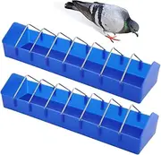 2 Pack Large Pigeon Feeder Thick Durable Slot Container Feeding Dish Food Dispenser Tool for Pigeon Chicken Duck Bird Poultry (Length: 16")