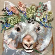 4PK Lilli Rock Forget Me Not Wombat Coaster Set Dolomite/Cork Square 11x11cm
