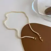 Iced Out Tennis Chain Necklaces 18K Gold Plated
